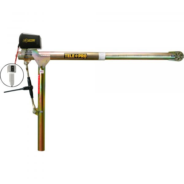 OZ Lifting OZTP1200DAV-DCW Tele-Pro Davit Crane 1,200 lbs Cap w/ DC Winch - Image 2