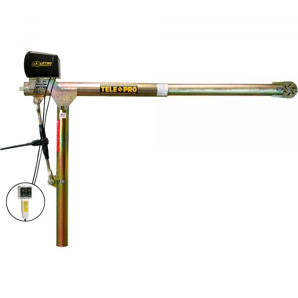 OZ Lifting OZTP500DAV-ACW Tele-Pro Davit Crane 500 lbs Cap w/ AC Winch - Image 2
