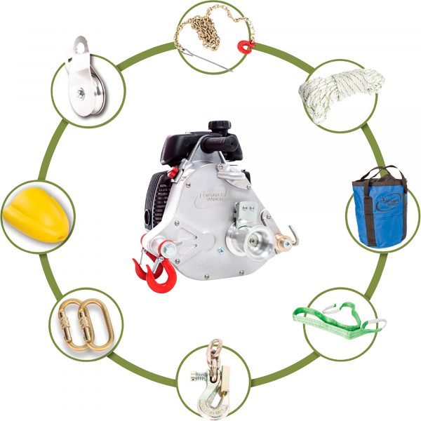 Portable Winch PCW5000-FK Forestry Capstan Winch Kit - 2200 Lb, 2.1 HP Honda - Image 2