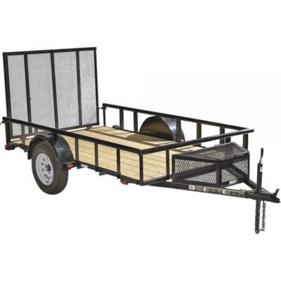 Carry-On 5.5X10GWPR 5.5ft x 10ft Steel Utility Trailer Wood Floor w/ Rear Gate/Ramp (2040-Lb. Capacity)