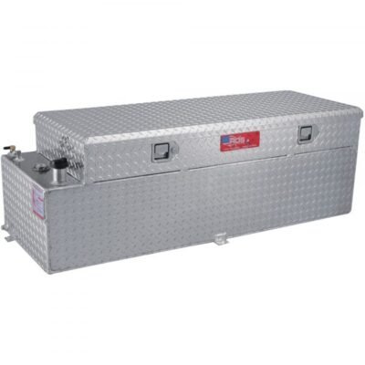 RDS 72646 Aluminum Auxiliary Fuel Tank/Toolbox Combo 51 Gal Rectangular Diamond Plate