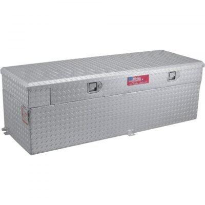 RDS 72744 Aluminum Auxiliary Fuel Tank/Toolbox Combo 60 Gal Rectangular Diamond Plate