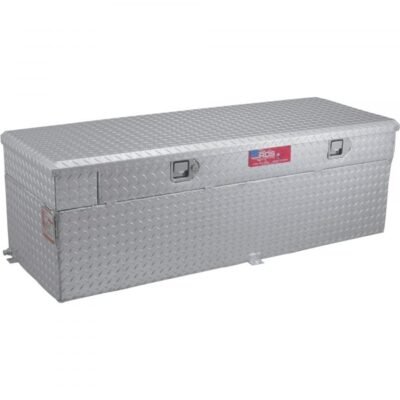 RDS 72748 Aluminum Auxiliary Fuel Tank/Toolbox Combo 91 Gal Rectangular Diamond Plate