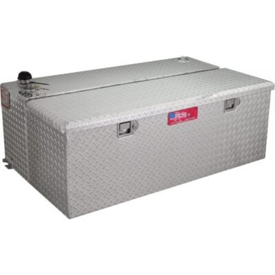 RDS 72774 Aluminum Transfer Fuel Tank/Toolbox Combo 48 Gal Rectangular Diamond Plate