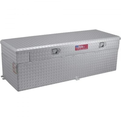 RDS 72746 Aluminum Auxiliary Fuel Tank/Toolbox Combo 51 Gal Rectangular Diamond Plate