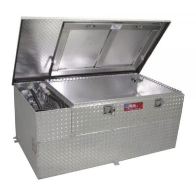 RDS 73851 Aluminum Transfer Fuel Tank/Toolbox Combo w/ GPI 8 GPM Pump 70 Gal Diamond Plate