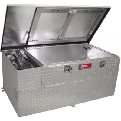 RDS 73615 Aluminum Transfer Fuel Tank/Toolbox Combo w/ GPI 8 GPM Pump 52 Gal Diamond Plate