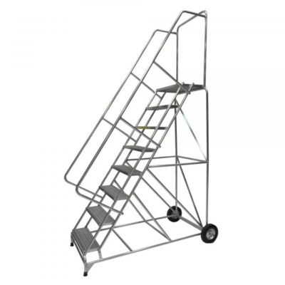 Ballymore 8-Step Wide Base Aluminum Ladder Perforated (113in H)