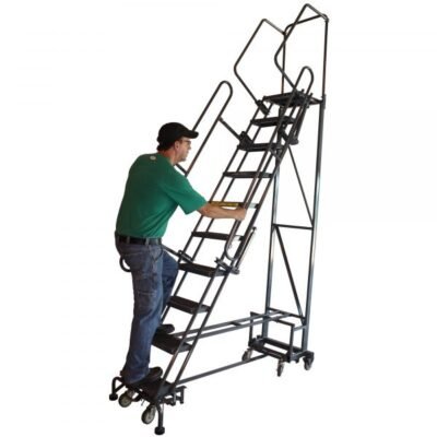 Ballymore ML093221X 9-Step Rolling Ladder 120″H Serrated