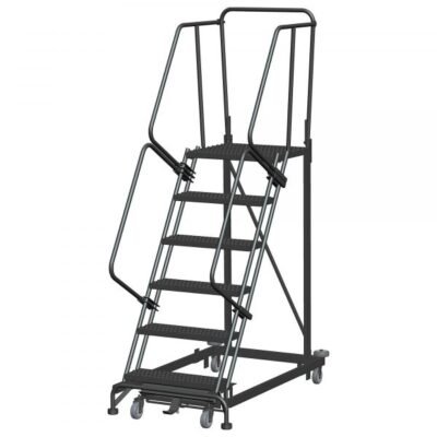 Ballymore HL-6-X Hand Lock Steel Rolling Ladder 6 Steps 90-inch Height,