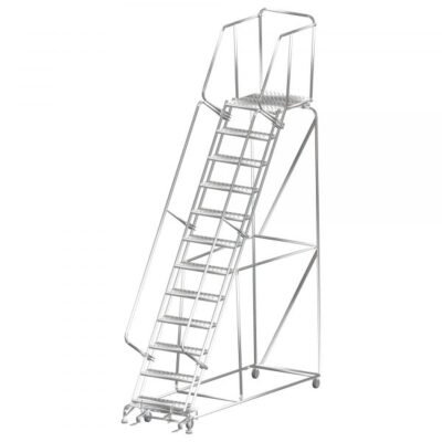 Ballymore SS123228G Stainless Steel Rolling Ladder 12 Steps 153-inch Height Grip Strut Treads