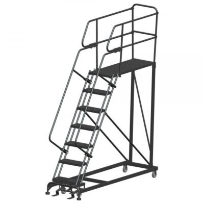 Ballymore SW-SEP7-2436 Steel Work Platform with Safety Gate 7 Steps 106-inch Height 24×36-inch Deck