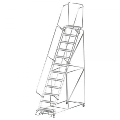 Ballymore SS123214G Stainless Steel Rolling Ladder 12 Steps 153-inch Height Grip Strut Treads