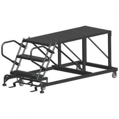 Ballymore SW-SNR3-3648 Low-Profile Steel Rolling Platform 3 Steps 30-inch Height 36×48-inch Deck