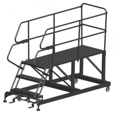 Ballymore SW-SEP3-2448 Steel Work Platform with Safety Gate 3 Steps 66-inch Height 24×48-inch Deck