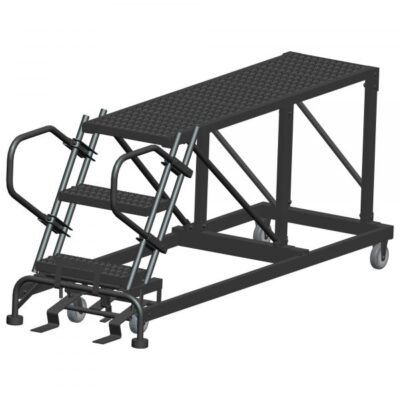Ballymore SW-SNR3-2448 Low-Profile Steel Rolling Platform 3 Steps 30-inch Height 24×48-inch Deck