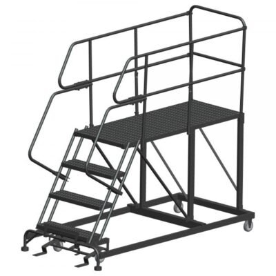 Ballymore SW-SEP4-2460 Rolling Steel Work Platform 4 Steps 76-inch Height 24×60-inch Deck