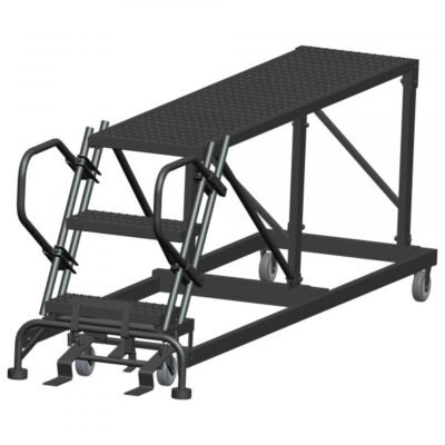 Ballymore SW-SNR3-2460 Low-Profile Steel Rolling Platform 3 Steps 30-inch Height 24×60-inch Deck