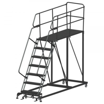 Ballymore SW-SEP7-3660 Steel Work Platform with Safety Gate 7 Steps 106-inch Height 36×60-inch Deck