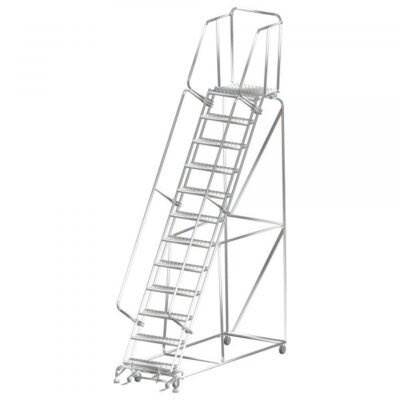 Ballymore SS123221G Stainless Steel Rolling Ladder 12 Steps 153-inch Height Grip Strut Treads