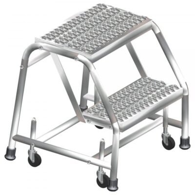 Ballymore SSFAWL-12P Stainless Steel Rolling Ladder 12 Steps 153-inch Height Perforated Treads
