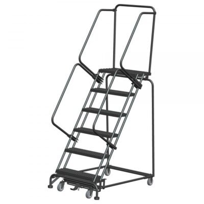 Ballymore WA062414G Heavy Duty Steel Rolling Ladder 6 Steps 93-inch Height