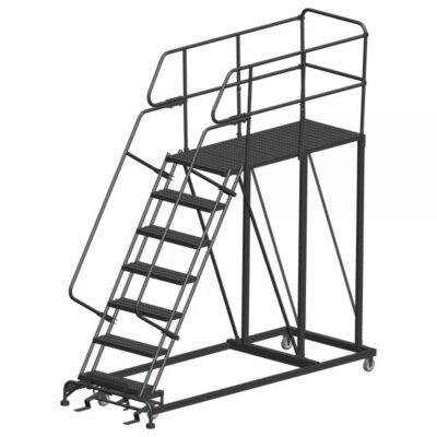 Ballymore SW-SEP7-3648 Steel Work Platform with Safety Gate 7 Steps 106-inch Height 36×48-inch Deck