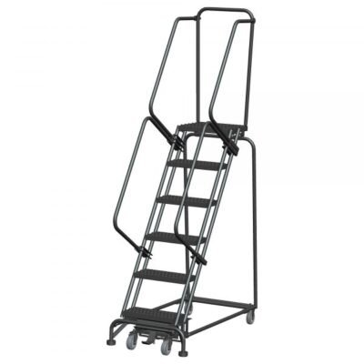 Ballymore WA-SW63214X Heavy Duty Steel Rolling Ladder 6 Steps 93-inch Height