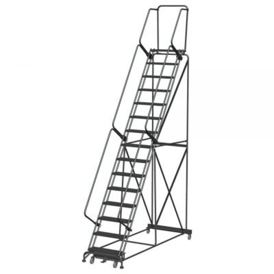 Ballymore WA154014G Heavy Duty Steel Rolling Ladder 15 Steps 183-inch Height