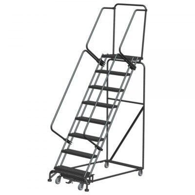 Ballymore WA083214G 8-Step Rolling Ladder 113″H Grip Strut