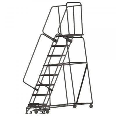 Ballymore 083221G 8-Step Rolling Ladder 113″H Grip Strut