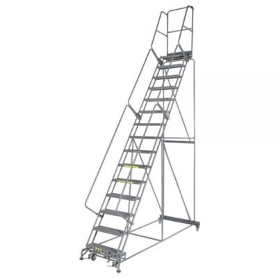 Ballymore ML154021X Heavy Duty Steel Rolling Ladder 15 Steps 180-inch Height,