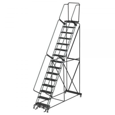 Ballymore 154014P Industrial Steel Rolling Ladder 15 Steps 183-inch Height