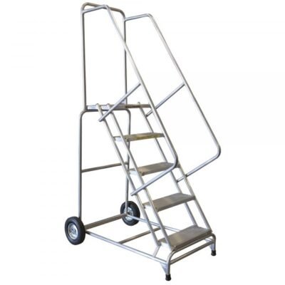 Ballymore 5-Step Wide Base Aluminum Ladder Perforated (83in H)