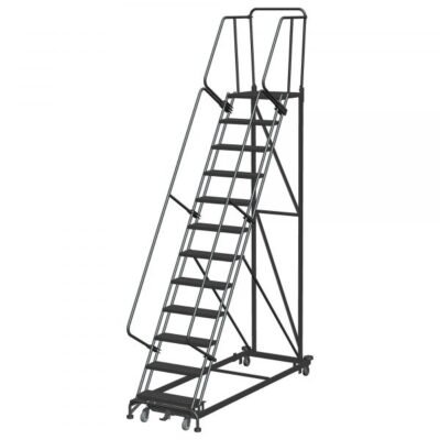 Ballymore CL-14-42-G High-Reach Steel Rolling Ladder 14 Steps 180-inch Height 42-inch Width