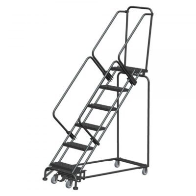 Ballymore WA-SW-62414G Heavy Duty Steel Rolling Ladder 6 Steps 93-inch Height