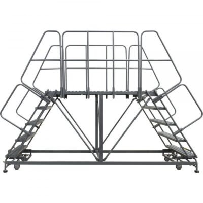 Ballymore DEP3-2460 Double Entry Rolling Steel Work Platform 3 Steps 66-inch Height 24×60-inch Deck