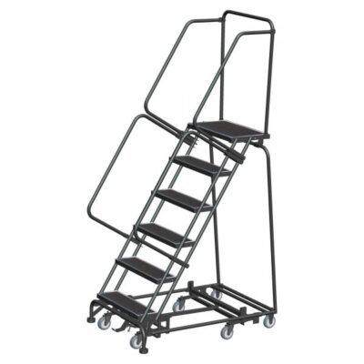 Ballymore WA-AD-062414X Heavy Duty Steel Rolling Ladder 6 Steps 93-inch Height