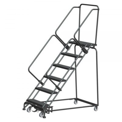 Ballymore WA-SW63214P Heavy Duty Steel Rolling Ladder 6 Steps 93-inch Height