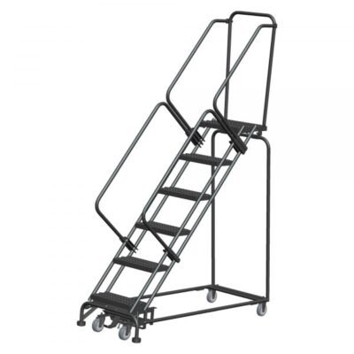 Ballymore WA-AD-063214X Heavy Duty Steel Rolling Ladder 6 Steps 93-inch Height
