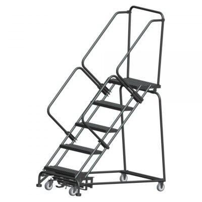 Ballymore WA-SW52414G Heavy Duty Steel Rolling Ladder 5 Steps 83-inch Height