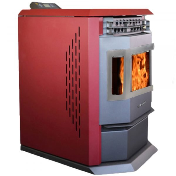 ComfortBilt HP22-SS-Burgundy Pellet Stove 50,000 BTU Heats 2,800 sq ft Stainless Steel Trim - Image 2