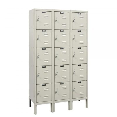 Hallowell U3226-5A-PT Premium Steel Locker, Five Tier (66″H x 36″W, Tan, Add-On)