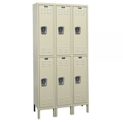 Hallowell U3226-2A-PT Premium Steel Locker, Double Tier (66″H x 36″W, Tan, Add-On)