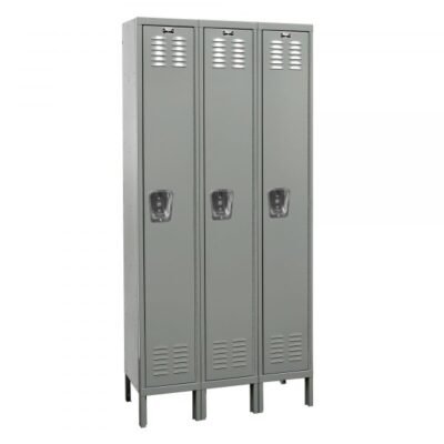 Hallowell USS3888-6 Stainless Steel Locker, Six Tier (78″H x 54″W, Silver, Starter)