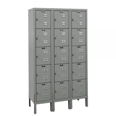 Hallowell U3286-5HG Premium Steel Locker, Five Tier (66″H x 36″W, Dark Gray, Starter)