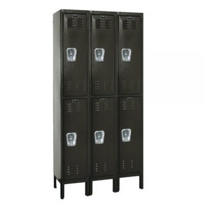 Hallowell U3288-2A-ME Premium Steel Locker, Double Tier (78″H x 36″W, Black, Add-On)