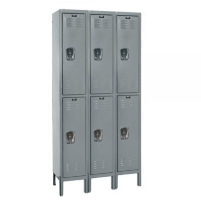 Hallowell U3588-2HG Premium Steel Locker, Double Tier (78″H x 45″W, Dark Gray, Starter)