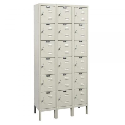 Hallowell U3288-6G-PT Galvanite Steel Locker, Six Tier (78″H x 36″W, Tan, Starter)