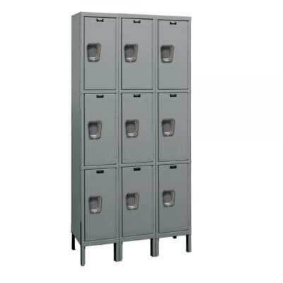 Hallowell UY3228-3HG Maintenance-Free Quiet Locker, Triple Tier (78″H x 36″W, Dark Gray, Starter)